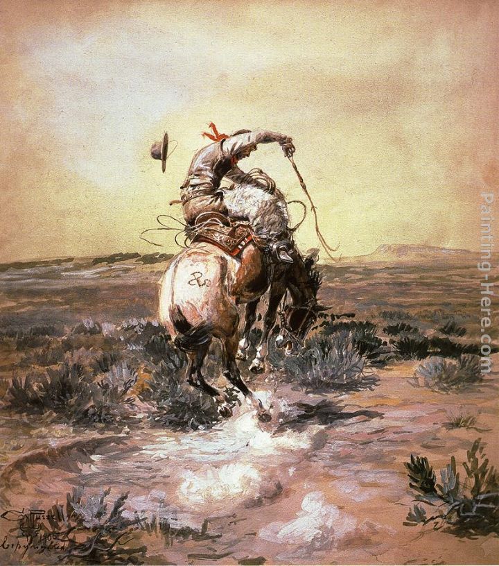 A Slick Rider painting - Charles Marion Russell A Slick Rider art painting